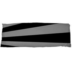 Striped Black And Grey Colors Pattern, Silver Geometric Lines Body Pillow Case (dakimakura) by Casemiro