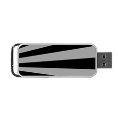 Striped Black And Grey Colors Pattern, Silver Geometric Lines Portable Usb Flash (one Side) by Casemiro