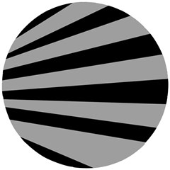 Striped Black And Grey Colors Pattern, Silver Geometric Lines Wooden Puzzle Round by Casemiro