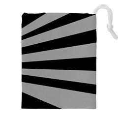 Striped Black And Grey Colors Pattern, Silver Geometric Lines Drawstring Pouch (4xl) by Casemiro