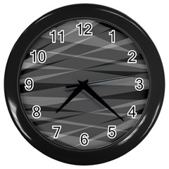 Abstract Geometric Pattern, Silver, Grey And Black Colors Wall Clock (black) by Casemiro