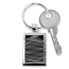 Abstract Geometric Pattern, Silver, Grey And Black Colors Key Chain (rectangle) by Casemiro