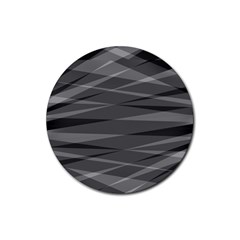 Abstract Geometric Pattern, Silver, Grey And Black Colors Rubber Coaster (round)  by Casemiro