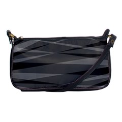 Abstract Geometric Pattern, Silver, Grey And Black Colors Shoulder Clutch Bag by Casemiro