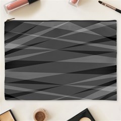 Abstract Geometric Pattern, Silver, Grey And Black Colors Cosmetic Bag (xxxl) by Casemiro