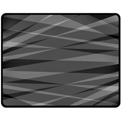 Abstract Geometric Pattern, Silver, Grey And Black Colors Double Sided Fleece Blanket (medium)  by Casemiro