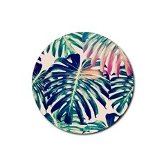 Monstera Leaf Rubber Round Coaster (4 Pack)  by goljakoff