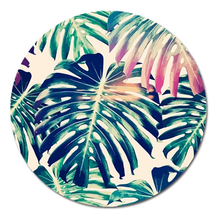 Monstera leaf Magnet 5  (Round)