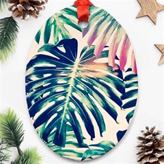 Monstera Leaf Oval Ornament (two Sides) by goljakoff