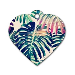 Monstera Leaf Dog Tag Heart (two Sides) by goljakoff