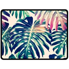 Monstera Leaf Fleece Blanket (large)  by goljakoff