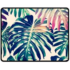 Monstera Leaf Fleece Blanket (medium)  by goljakoff