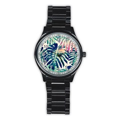 Monstera Leaf Stainless Steel Round Watch by goljakoff