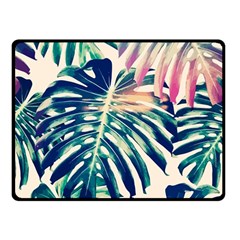 Monstera Leaf Double Sided Fleece Blanket (small)  by goljakoff