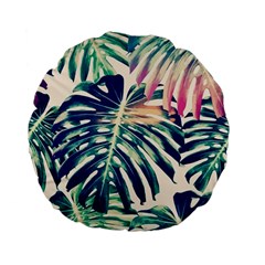 Monstera Leaf Standard 15  Premium Flano Round Cushions by goljakoff