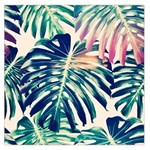 Monstera leaf Large Satin Scarf (Square) Front