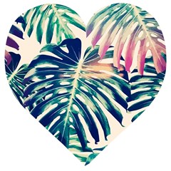 Monstera Leaf Wooden Puzzle Heart by goljakoff