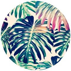 Monstera Leaf Wooden Puzzle Round by goljakoff