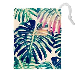 Monstera Leaf Drawstring Pouch (5xl) by goljakoff