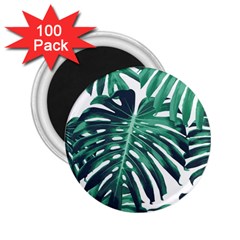 Green Monstera Leaf 2 25  Magnets (100 Pack)  by goljakoff