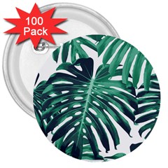 Green Monstera Leaf 3  Buttons (100 Pack)  by goljakoff