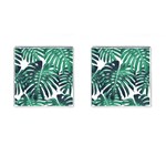 Green monstera leaf Cufflinks (Square) Front(Pair)