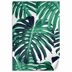 Green Monstera Leaf Canvas 12  X 18  by goljakoff