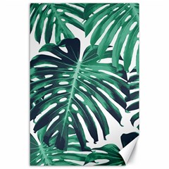 Green Monstera Leaf Canvas 24  X 36  by goljakoff