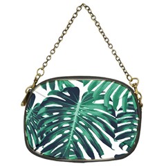 Green monstera leaf Chain Purse (One Side)