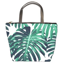 Green Monstera Leaf Bucket Bag by goljakoff