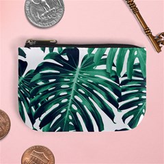 Green monstera leaf Mini Coin Purse