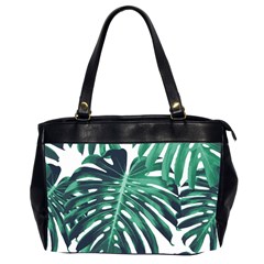 Green monstera leaf Oversize Office Handbag (2 Sides)