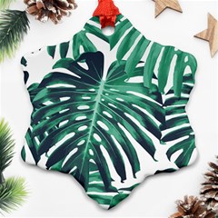 Green monstera leaf Ornament (Snowflake)