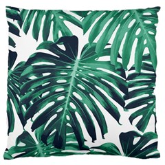 Green Monstera Leaf Large Cushion Case (two Sides)