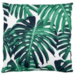 Green monstera leaf Large Cushion Case (Two Sides) Front