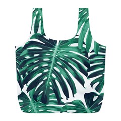 Green Monstera Leaf Full Print Recycle Bag (l) by goljakoff