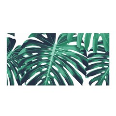 Green Monstera Leaf Satin Wrap by goljakoff