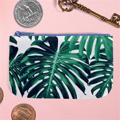 Green monstera leaf Large Coin Purse