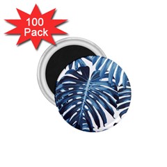 Blue monstera leaf 1.75  Magnets (100 pack) 