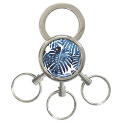 Blue Monstera Leaf 3-ring Key Chain by goljakoff