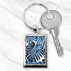 Blue monstera leaf Key Chain (Rectangle)