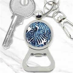 Blue monstera leaf Bottle Opener Key Chain