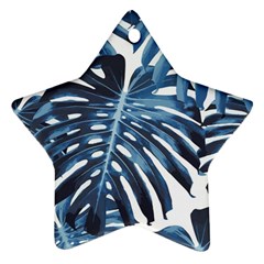 Blue Monstera Leaf Star Ornament (two Sides) by goljakoff