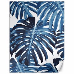 Blue monstera leaf Canvas 18  x 24 