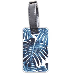 Blue monstera leaf Luggage Tag (one side)