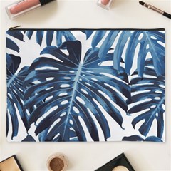 Blue monstera leaf Cosmetic Bag (XXXL)