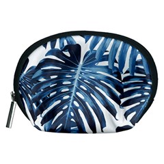 Blue Monstera Leaf Accessory Pouch (medium) by goljakoff