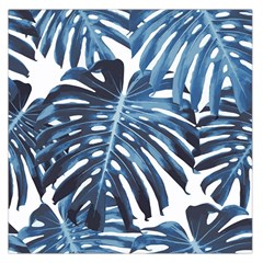 Blue monstera leaf Large Satin Scarf (Square)