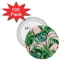 Green Leaves On Pink 1 75  Buttons (100 Pack)  by goljakoff