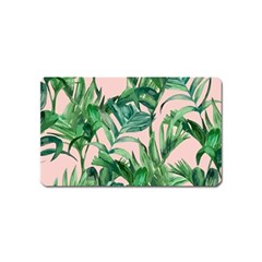 Green Leaves On Pink Magnet (name Card) by goljakoff